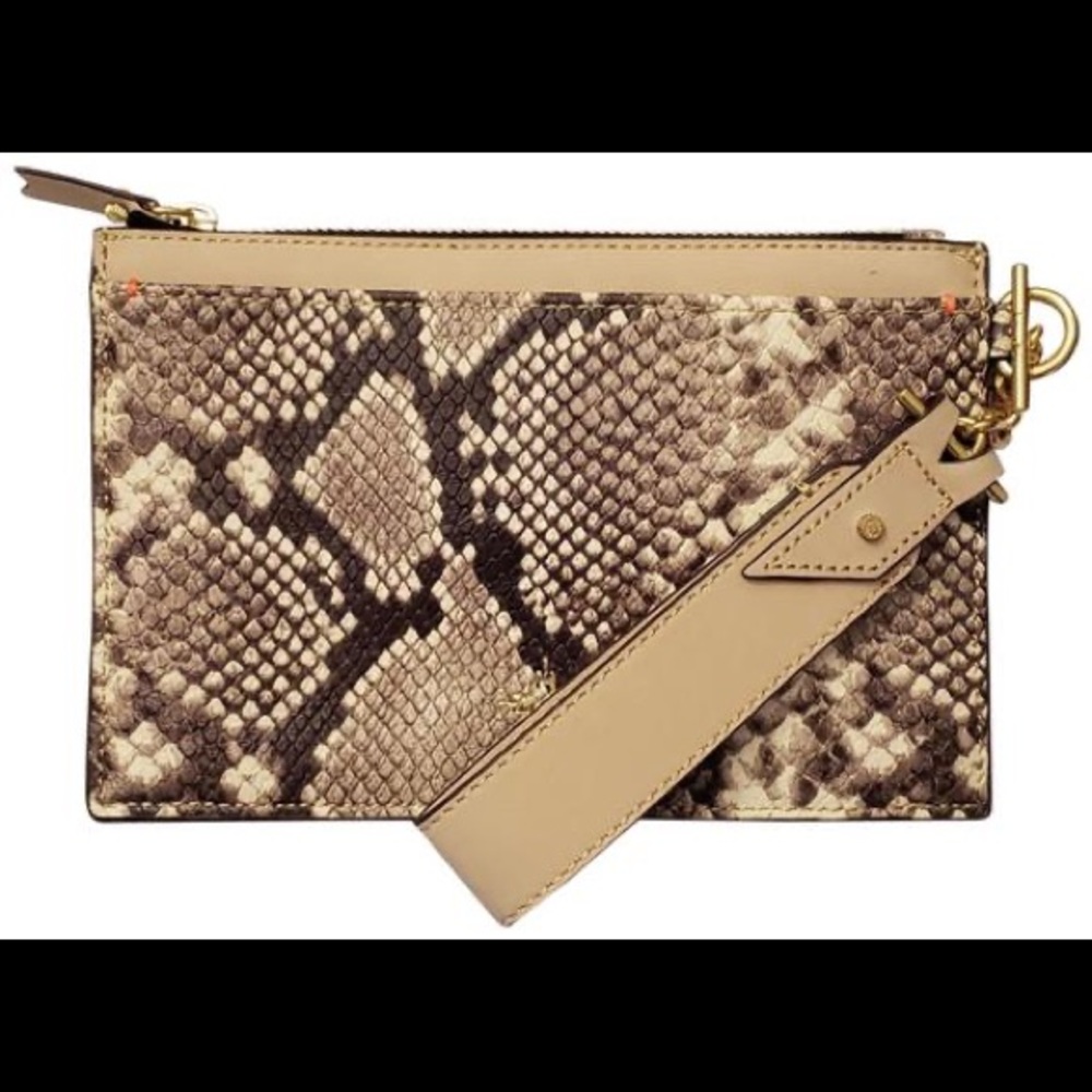 India Hicks snake skin wristlet